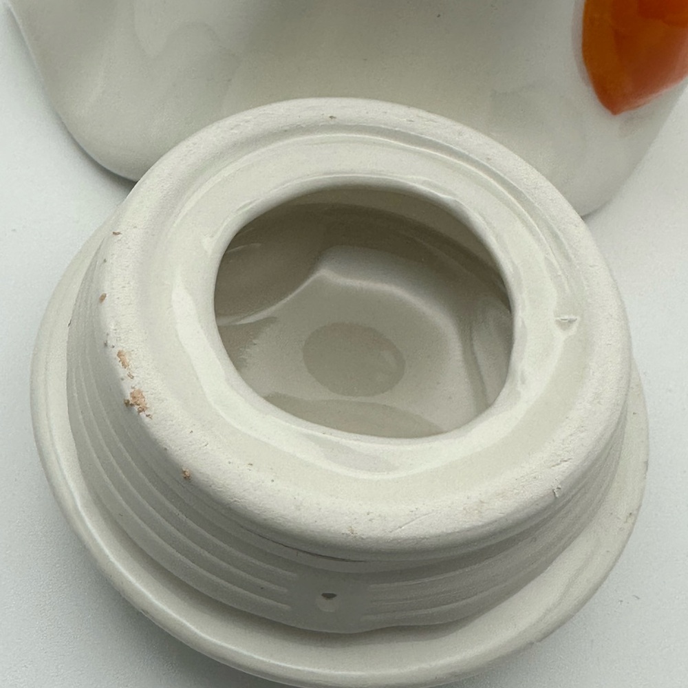 White Ghost Ceramic Jar with Orange Pumpkin Accent - Picture 9 of 9